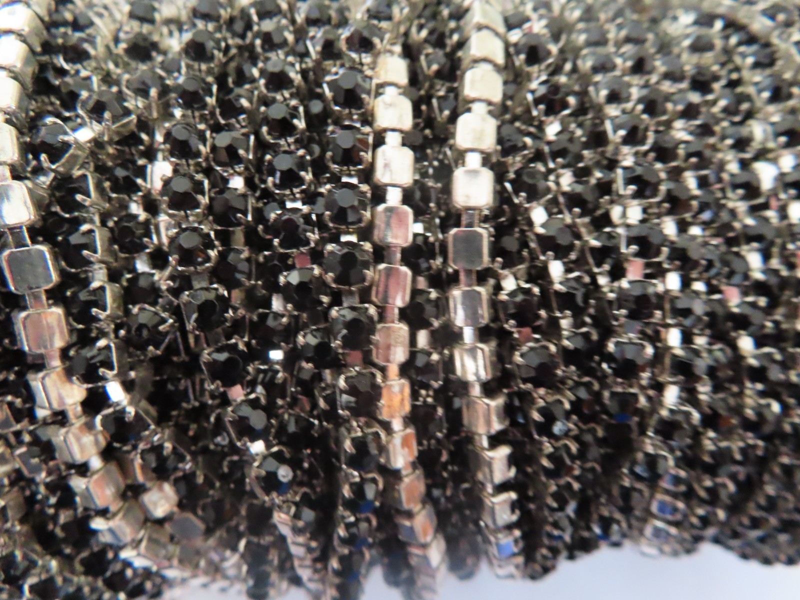3 Feet Swarovski Rhinestone chain 32pp Jet/Sterling plate.