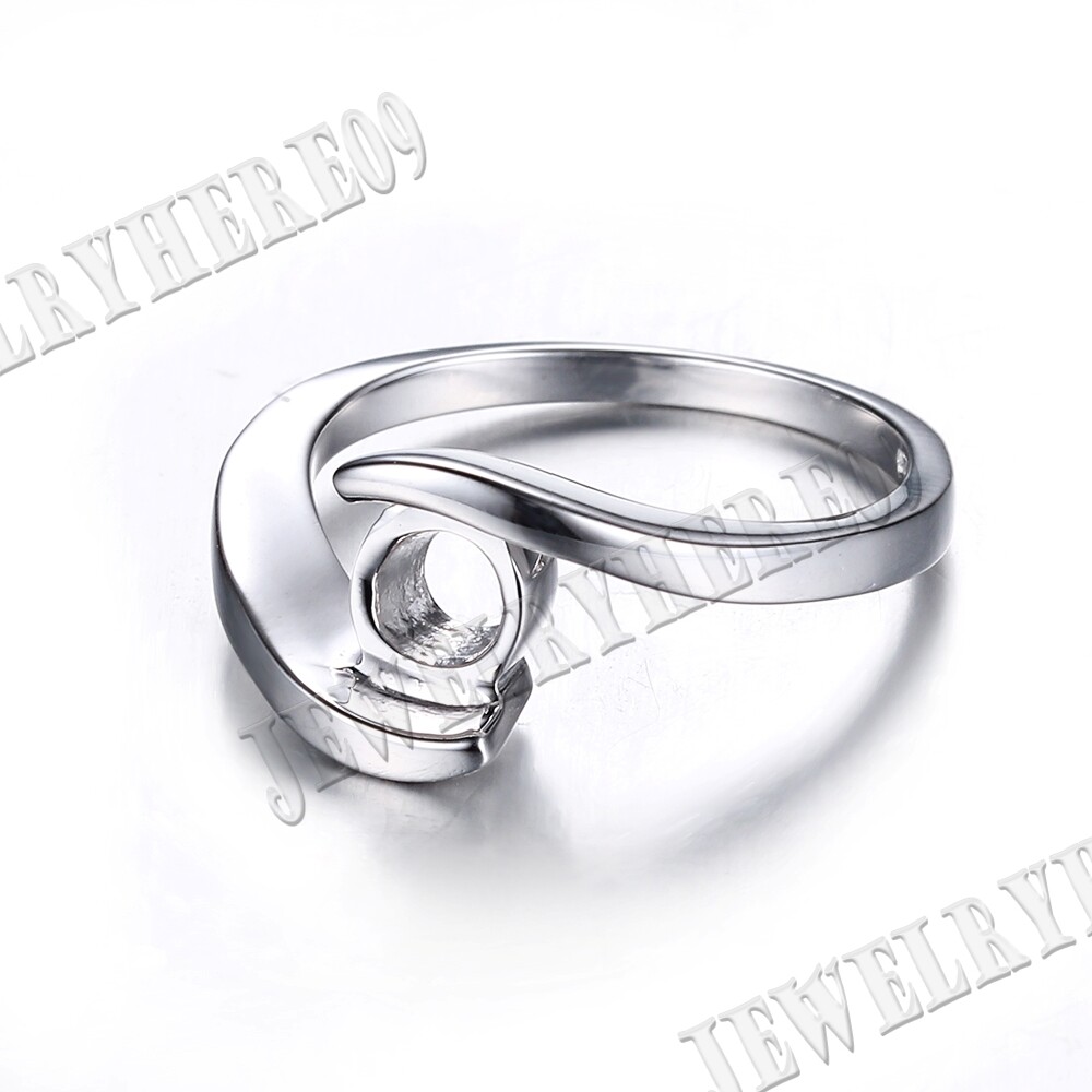 Sterling Silver 925 Tension Simple Solitaire Ring Semi Mount Setting 7mm Round