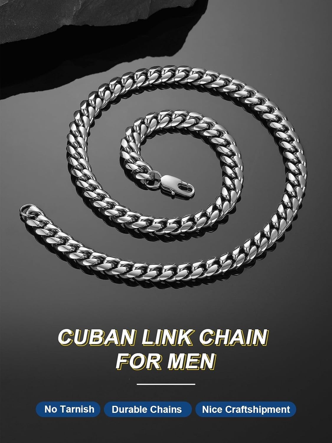 Luxury Stainless Steel Cuban Link Chain 26″ – Stylish & Waterproof Necklace