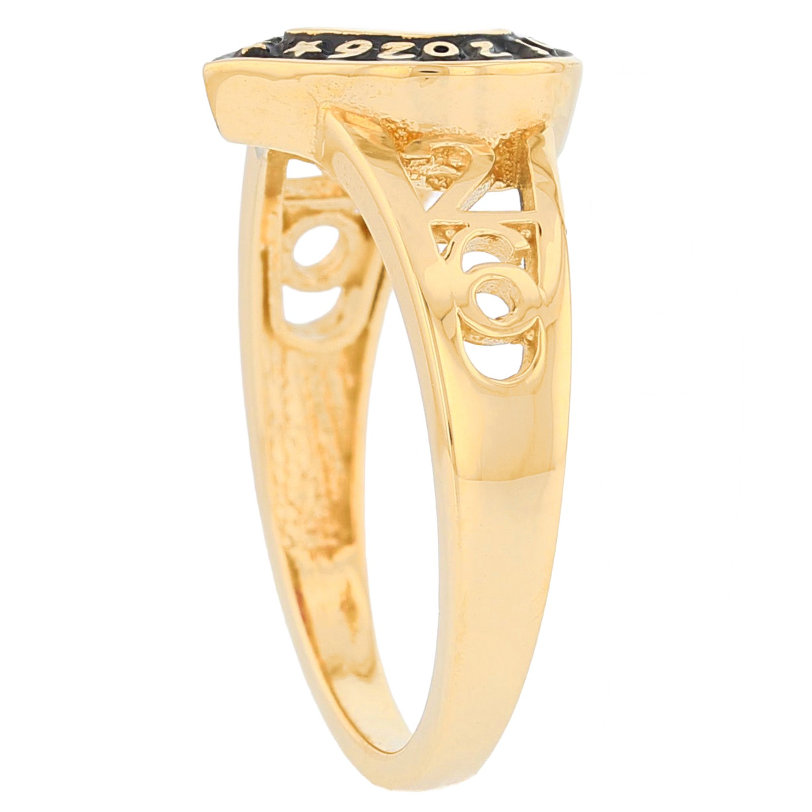 10k or 14k Yellow Gold August Birthstone 2026 Heart Design Graduation Ring