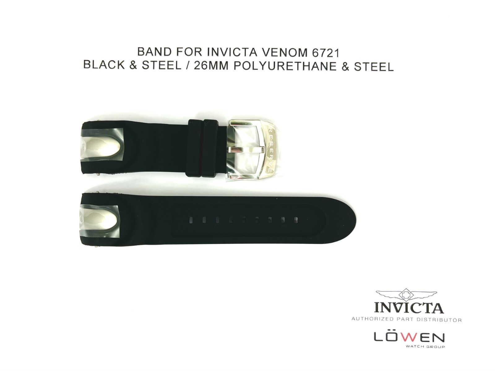 Authentic Invicta Venom 6721 Black Polyurethane 26MM Watch Band