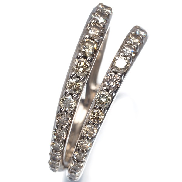 Auth KASHIKEY Ring Brown Diamond 0.60ct Marchioness US6-6.25 18K BG