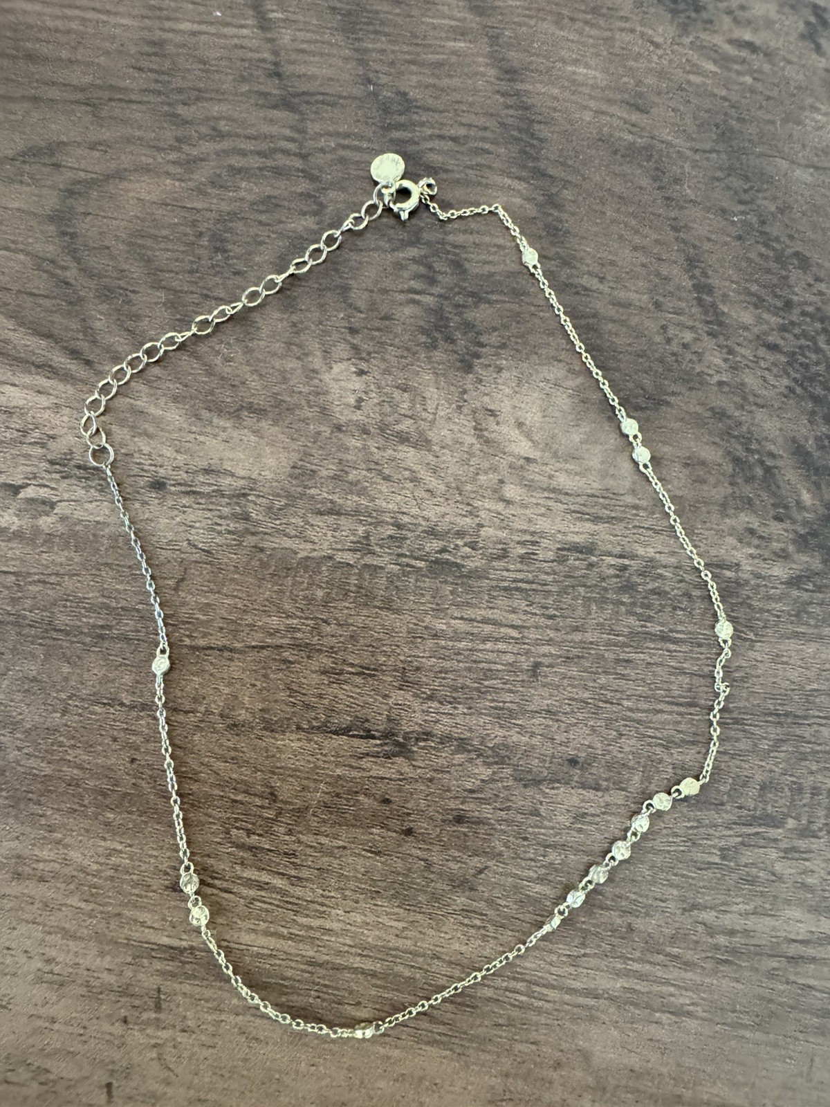 Gorjana Gold Tone Crystal Station Necklace Adjustable Delicate Layering Boho