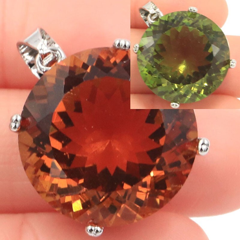 Buy 3 Get 1 Free Big Gemstone Alexandrite Topaz Peridot Tanzanite Silver Pendant
