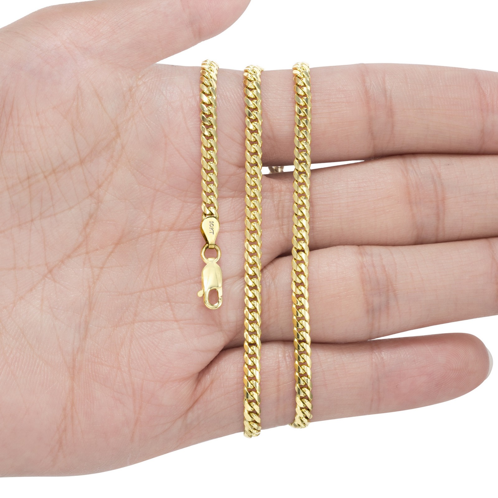 10K Yellow Gold Solid 2.7mm-10mm Miami Cuban Link Chain Necklace Bracelet 7″-30″