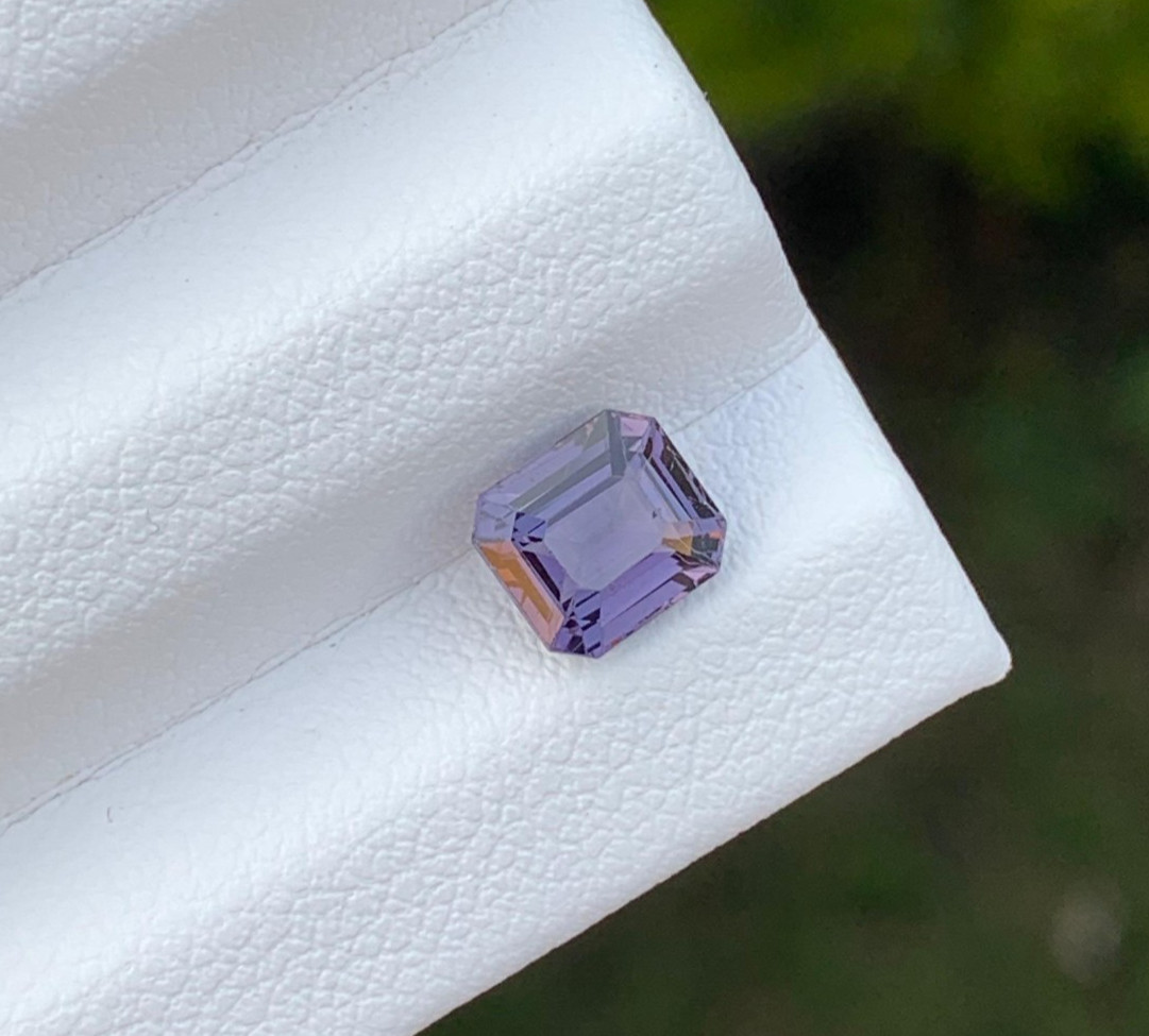 Asscher Cut Lavender Spinel 1.06ct – Natural Burma Loose Gemstone 6mm Purple Gem
