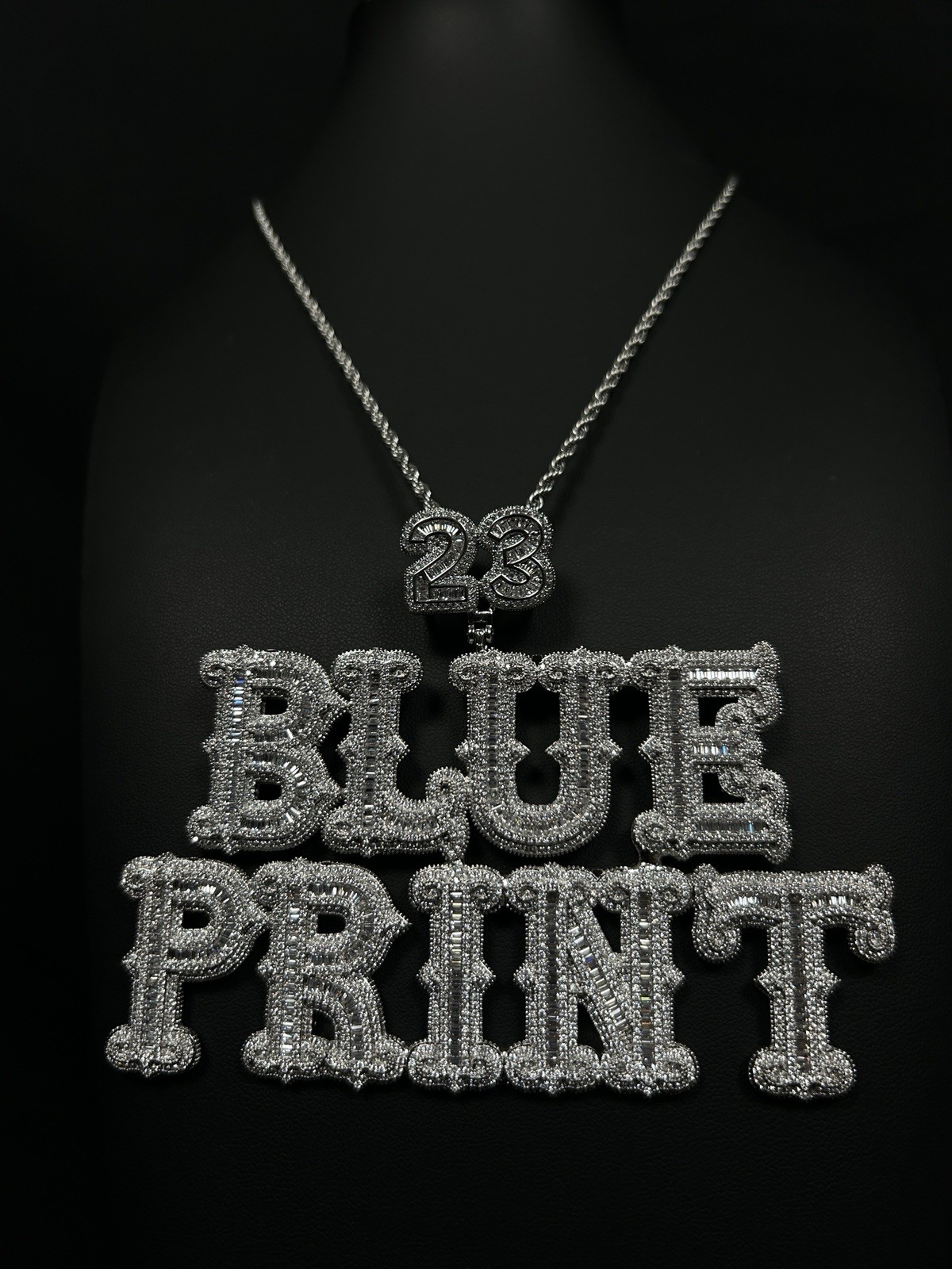 VVS Iced Out Simulated Diamond Blueprint Custom Pendant