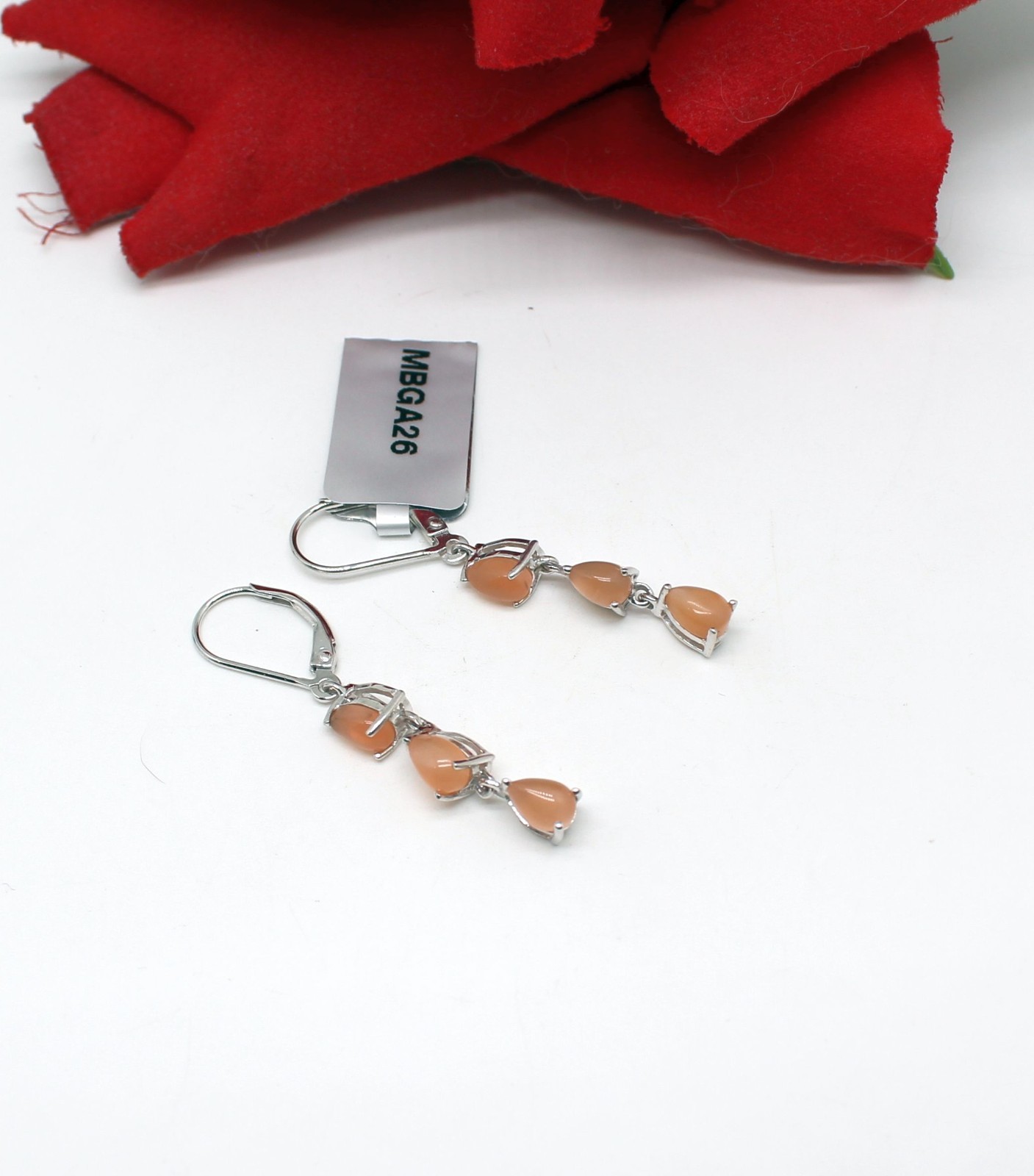 Sterling Silver Pink Gemstone NWT TGGC Pierced Earrings 2.75g Cat RESCUE