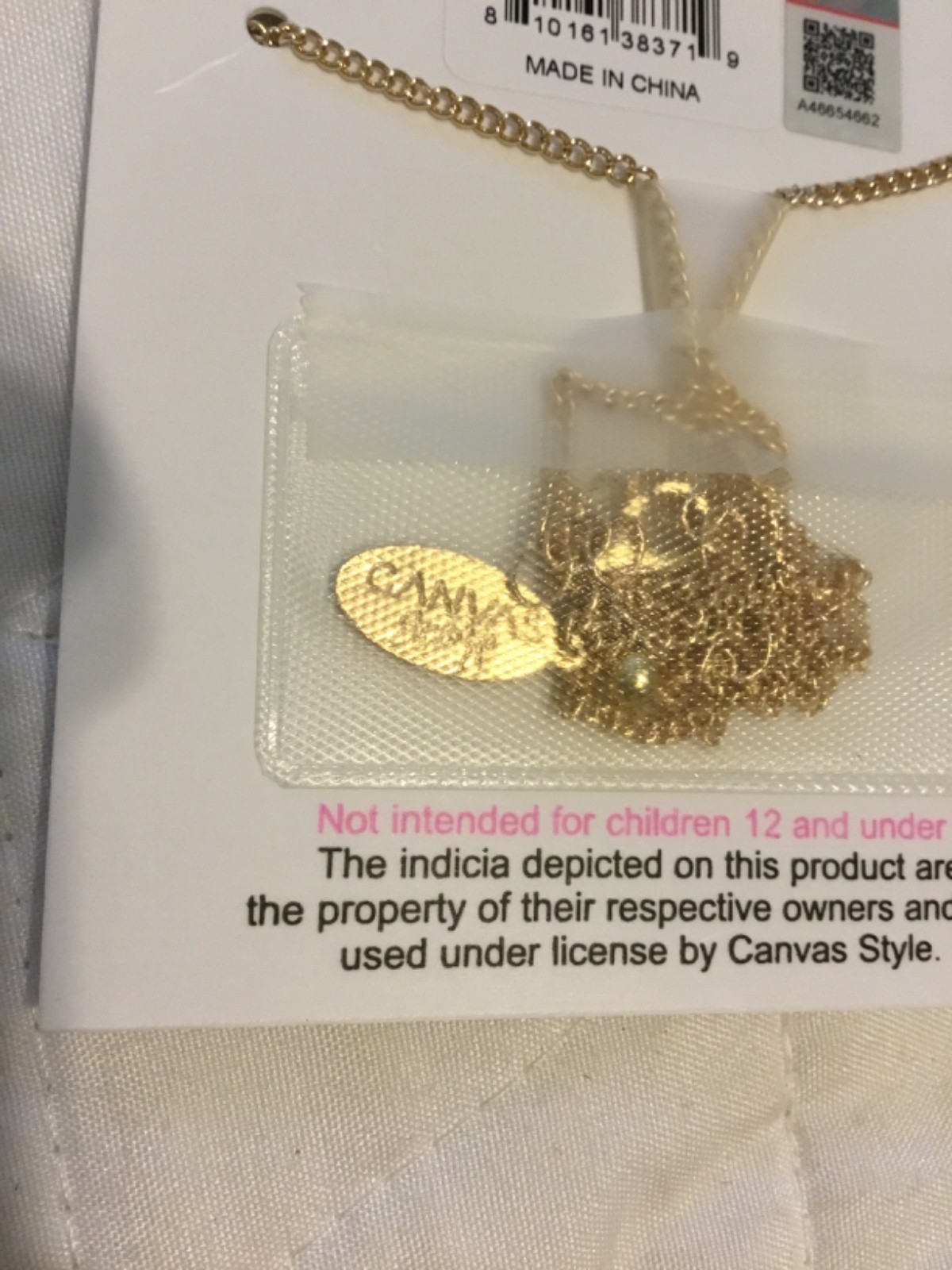 Canvas Style Gold Tone Clemson Script Necklace NEW