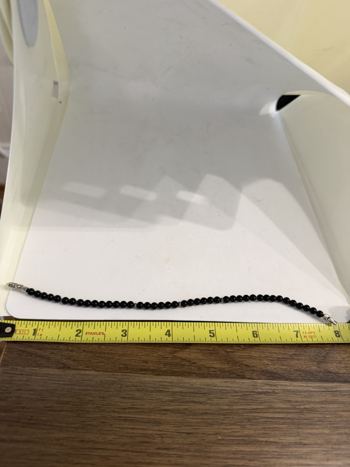 David Yurman Spiritual Beads Bracelet Sterling Silver w/Black Onyx- 7 inch. B-46