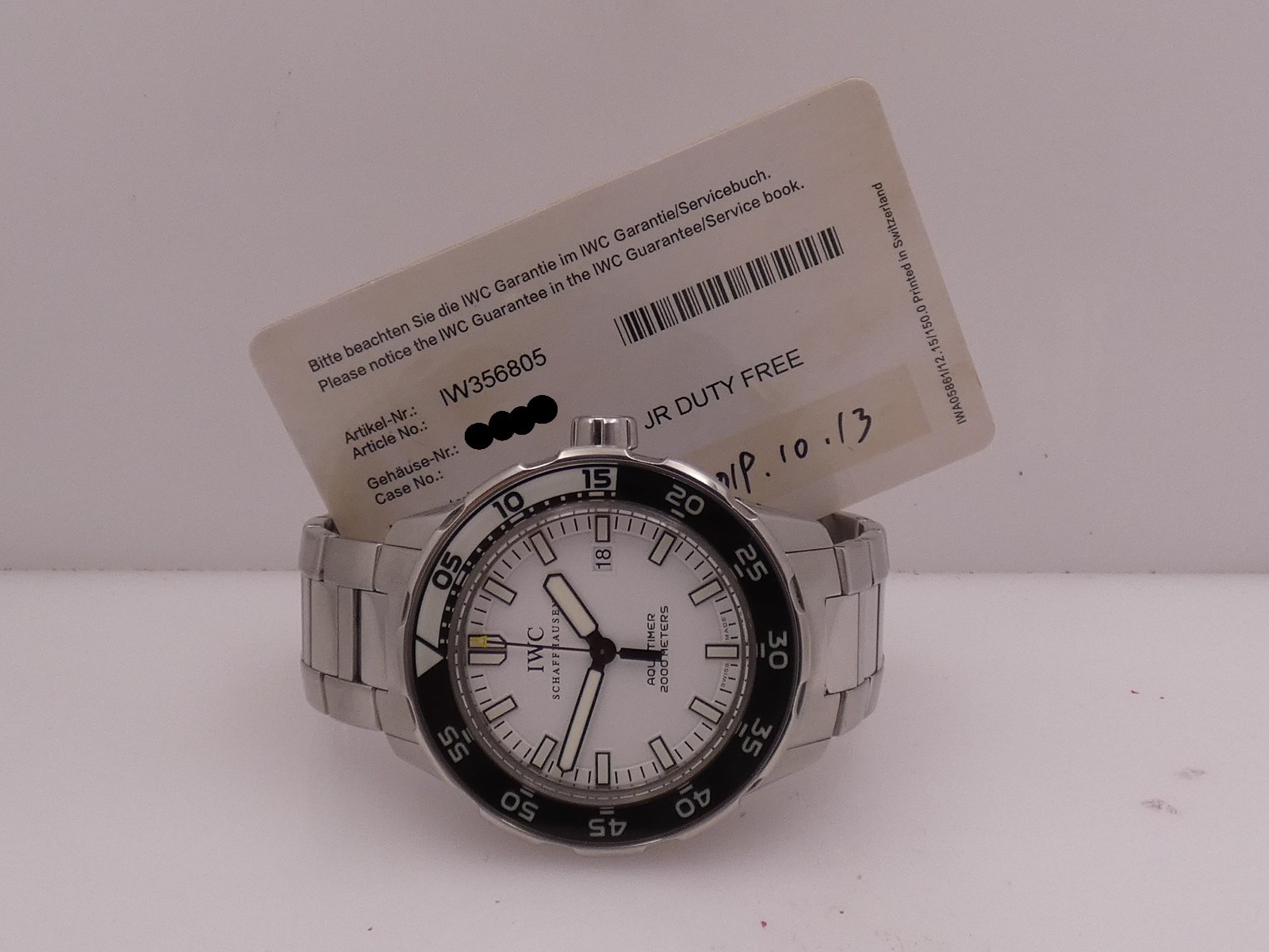 IWC AQUATIMER AUTOMATIC 2000m IW3568 WITH PAPERS YEAR 2019 STEEL MEN’S WATCH