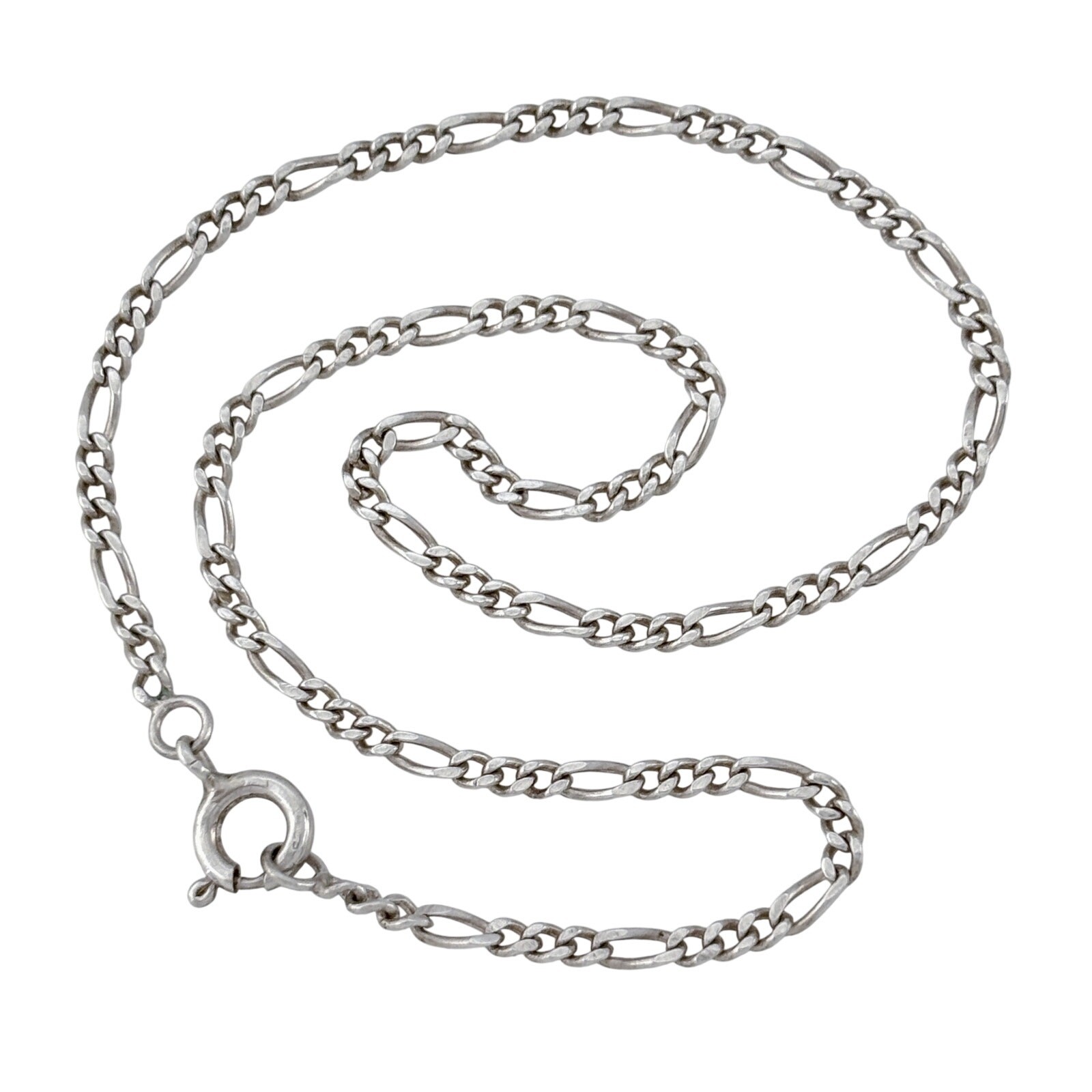 Vintage Sterling Silver 925 Figaro Chain Anklet 10″