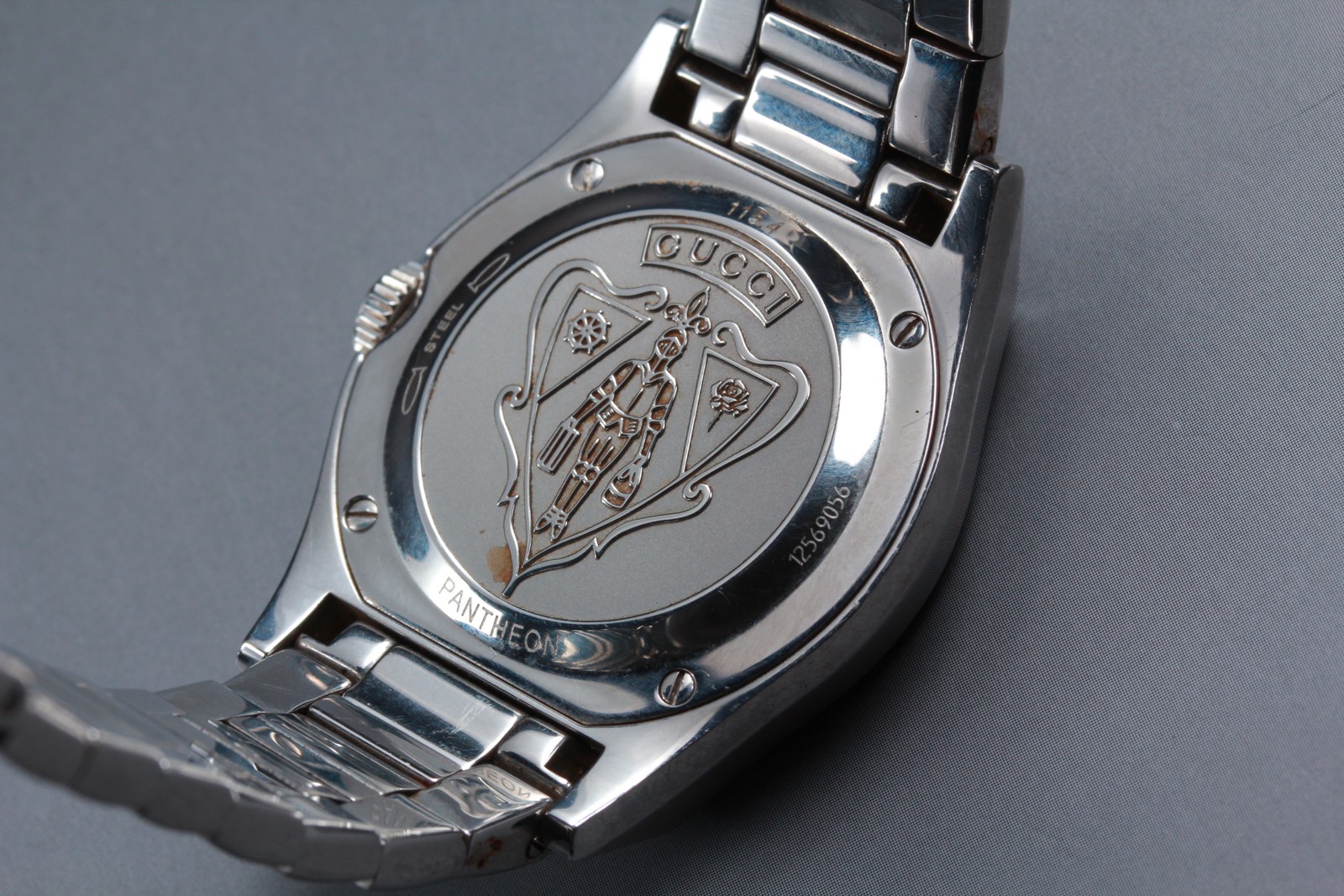 [Exc+4] Gucci Pantheon Silver Quartz Watch Unisex 1154 From JAPAN