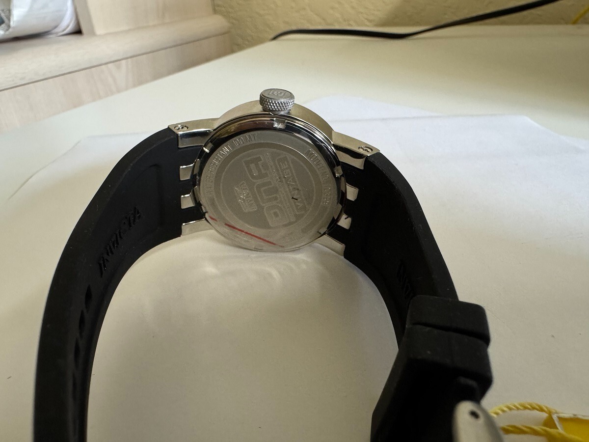Invicta DNA 10399 White Dial Stainless Steel black rubber band watch 40mm