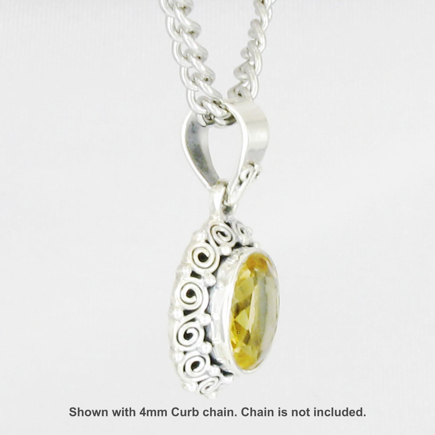 Citrine Oval Pendant in Sterling Silver – apx. 3.75 carat – SPECIAL OFFER!
