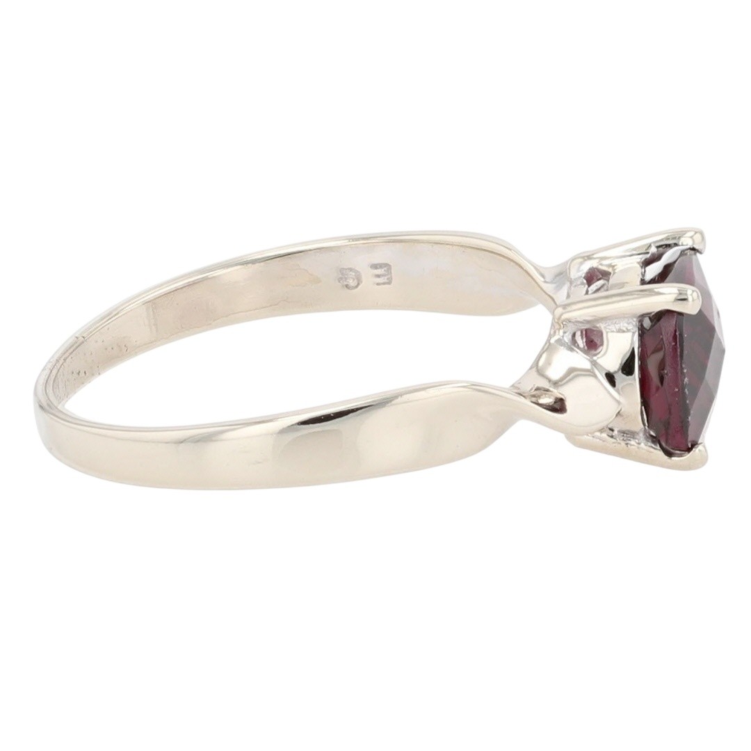 1.83ct Checkertop Cushion Cut Rhodolite Garnet Ring 14k White Gold Size 7.25