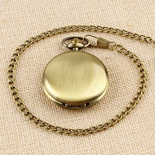 Smooth Pocket Watch Alloy Steel Quartz Roman/Arabic Numerals with 37cm CF1004