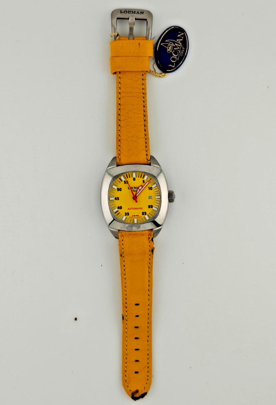 1970 Locman Automatic Swiss Movement – Condition NOS Yellow Label Racing