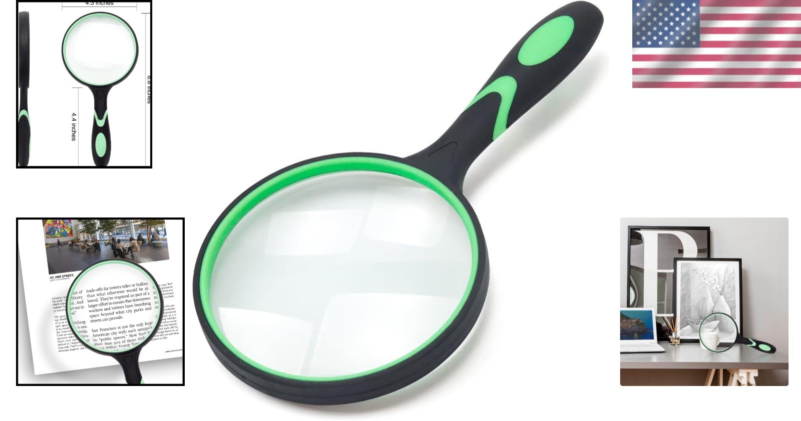 Lightweight 5X Reading Magnifier with Clear Glass Lens – Perfect for All Ages