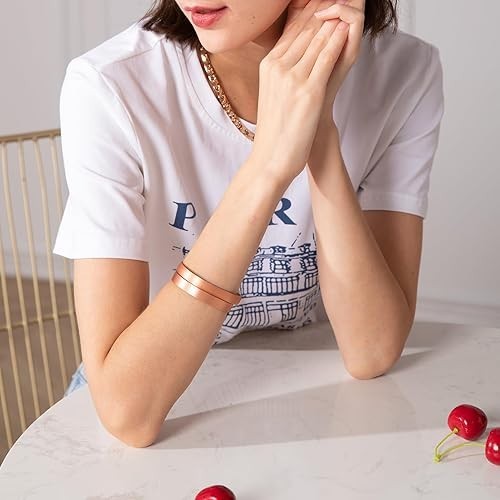 Copper Bracelet for Men and Women, 99.9% Pure Copper Magnetic Bangle with 8Pcs 3