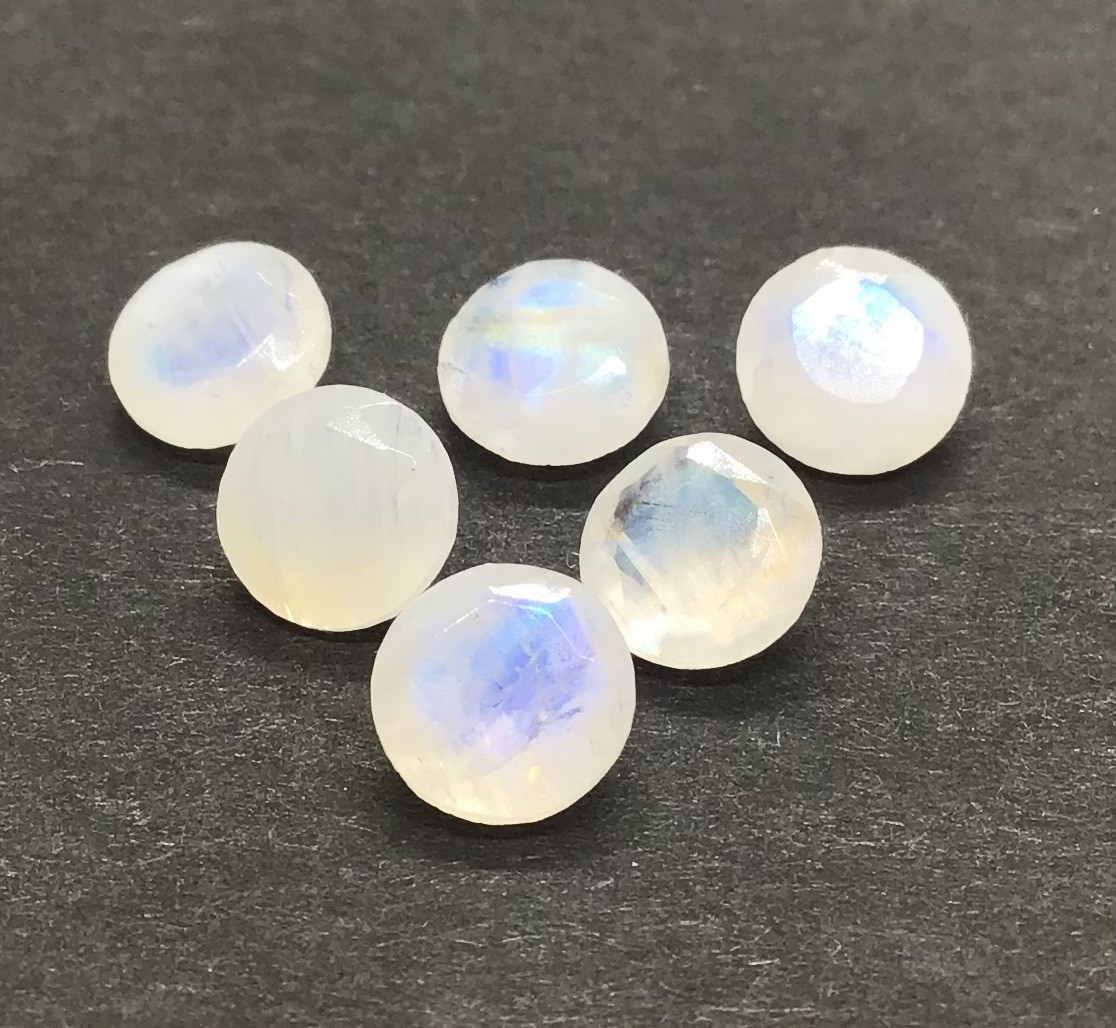 AAA Natural Rainbow Moonstone Round Cut Loose Gemstone For Making All Jewelry