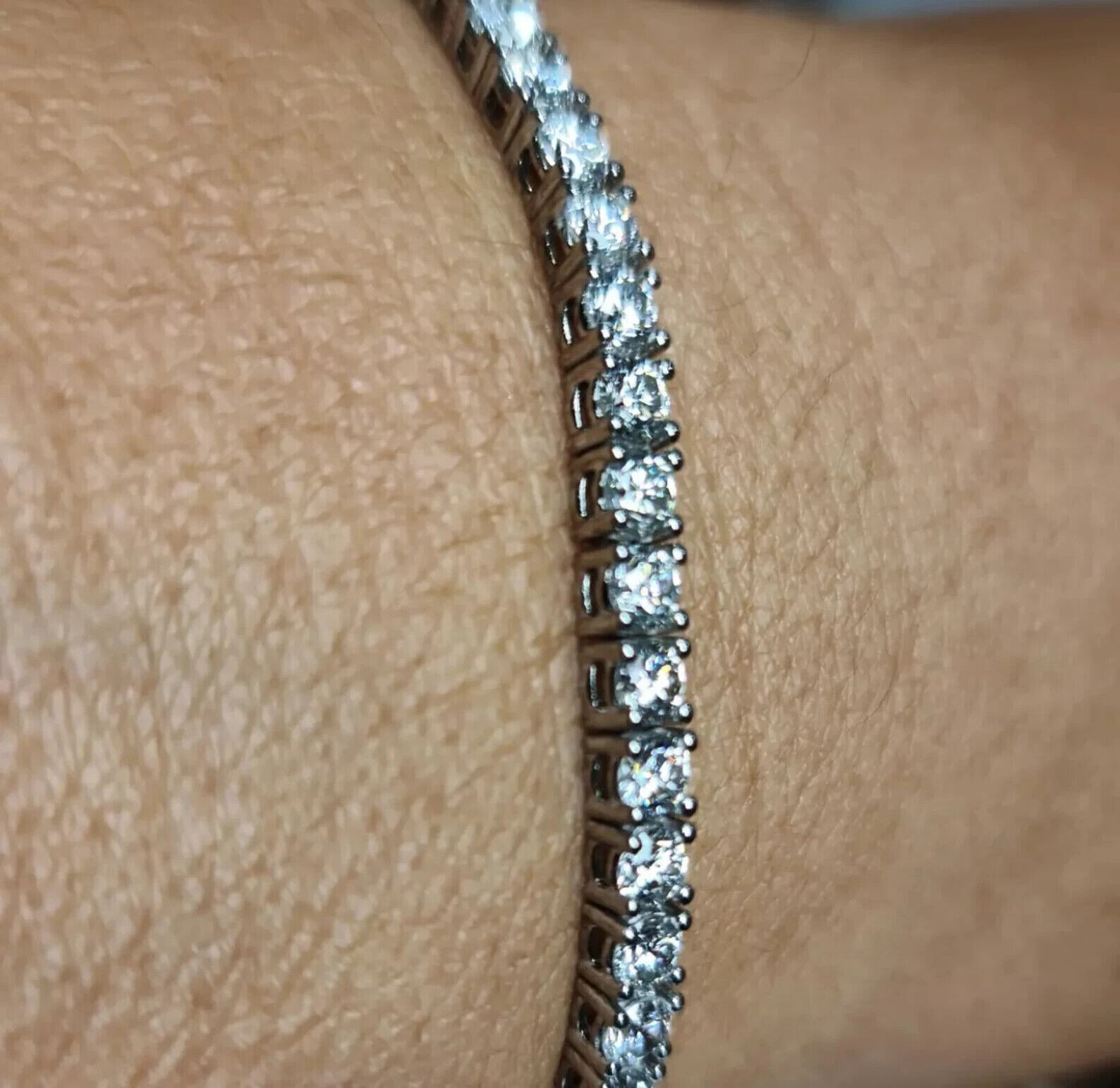 5.50Ct Round GH/SI-I2 Natural Diamond 14K White Gold Beautiful Tennis Bracelet