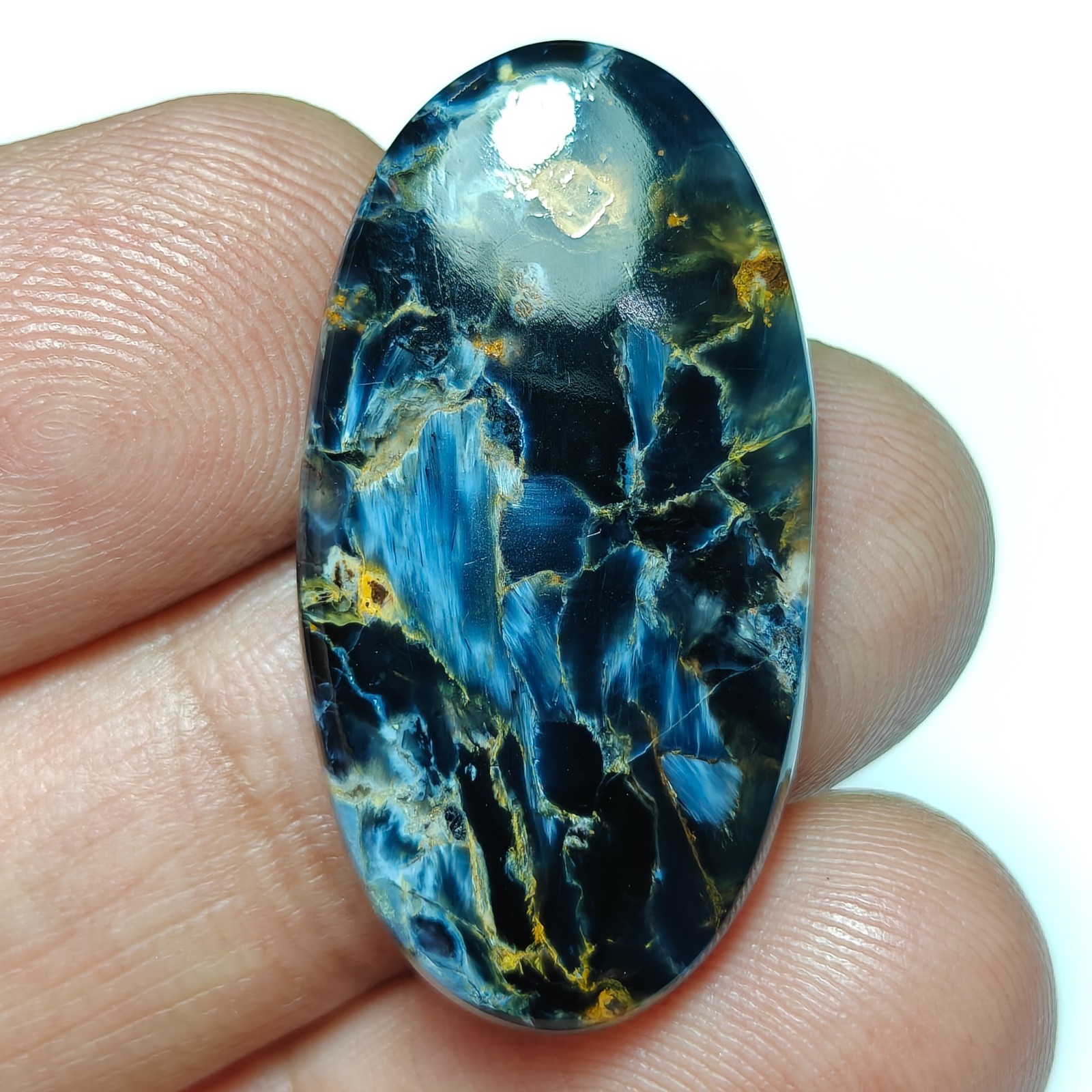 Natural Pietersite Cabochon Loose Gemstone For Jewelry Making| 17x33x4mm, 22ct