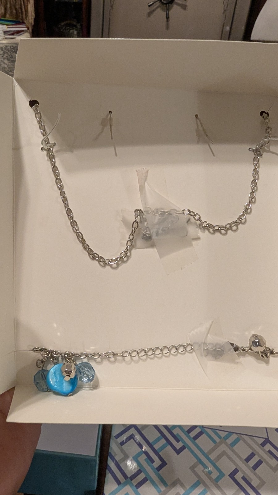 Jaclyn Smith Boxed Jewlrey 3 pc set Blue, Teal and Orange New