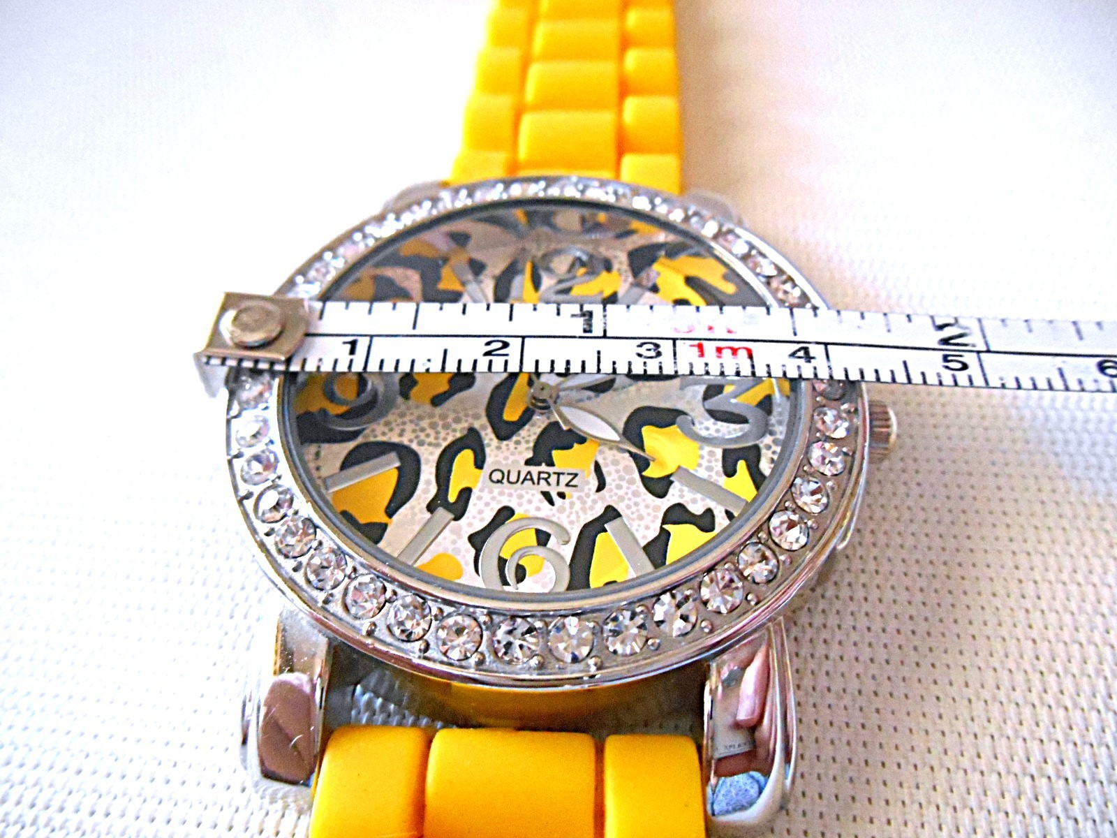 Accutime Watch Corp Silvertone & Yellow Animal Print Watch – New Battery