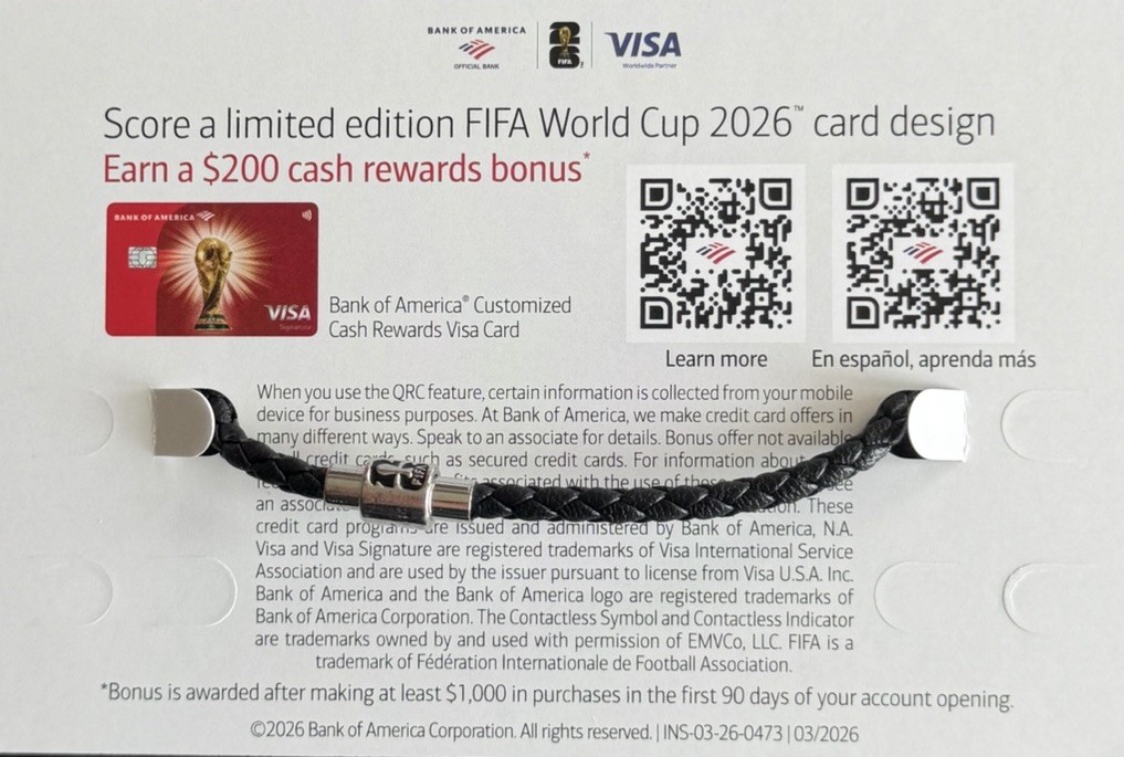 FIFA World Cup 26 Bank of America RARE USA Charm Bracelet