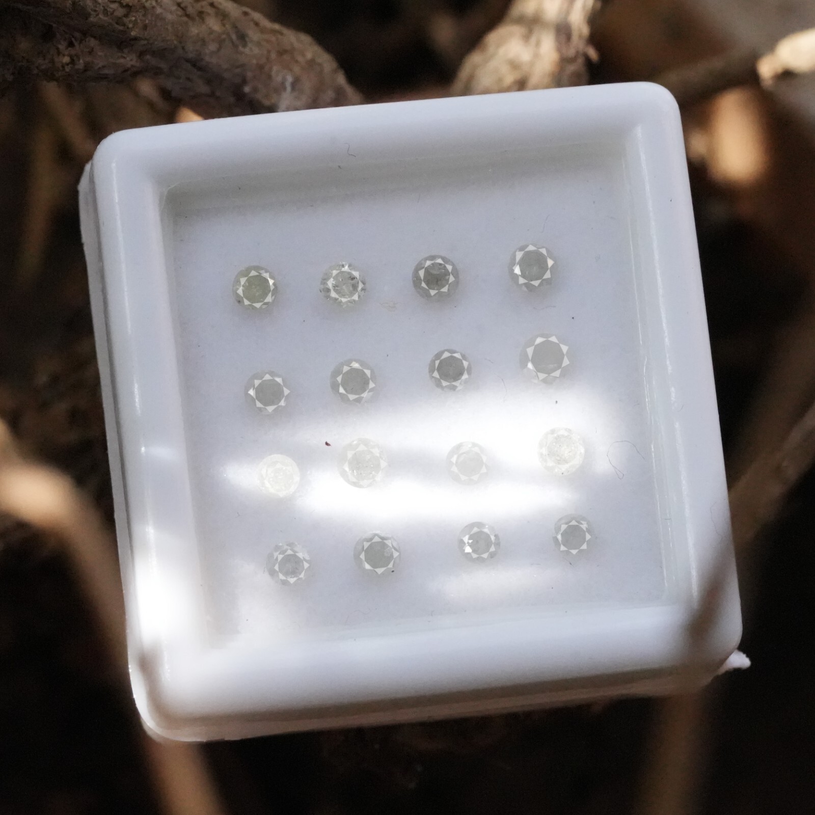 Natural Loose Polished Diamond Round Cut 16 Pcs Silver Grey 1.00 Ctw Lot Real