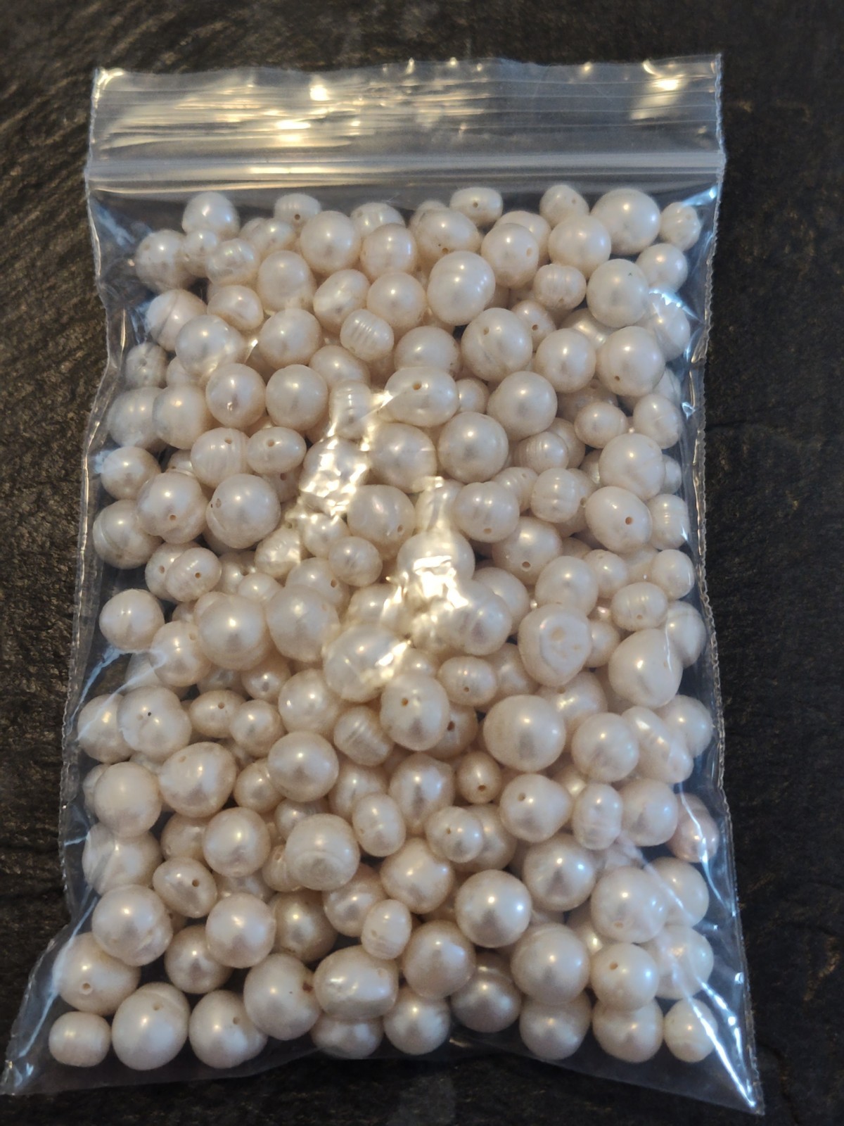 Lot of 100+ Loose White Genuine Pearl Beads Gemstone Jewelry Drilled 5mm- 12mm