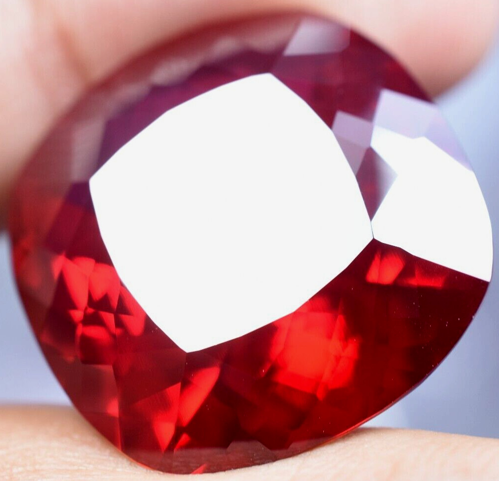 Natural 43.50 Ct Blood Red Ruby Mozambique GGL Certified Loose Gemstone
