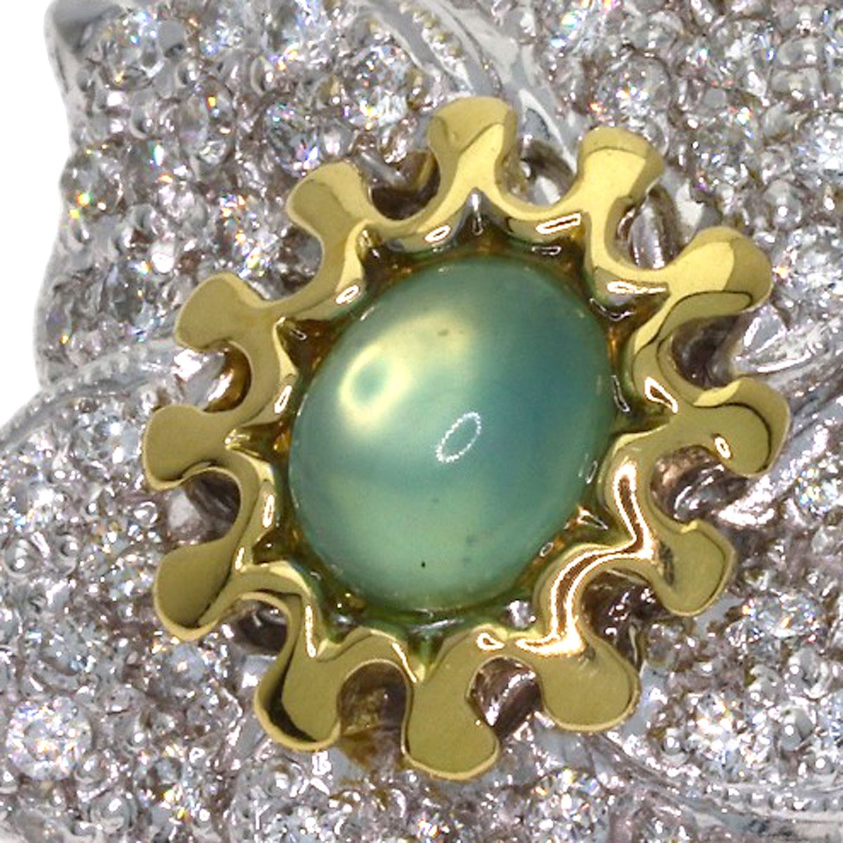 0.27ct Opal Diamond Earring K18 White Gold 11.8g