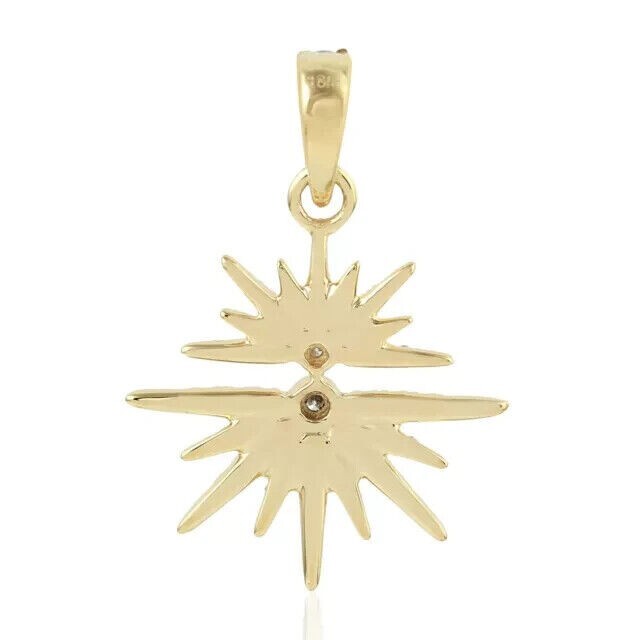 1.20Ct Round Cut Lab-Created Diamond Sunburst Pendant 14K Yellow Gold Plated