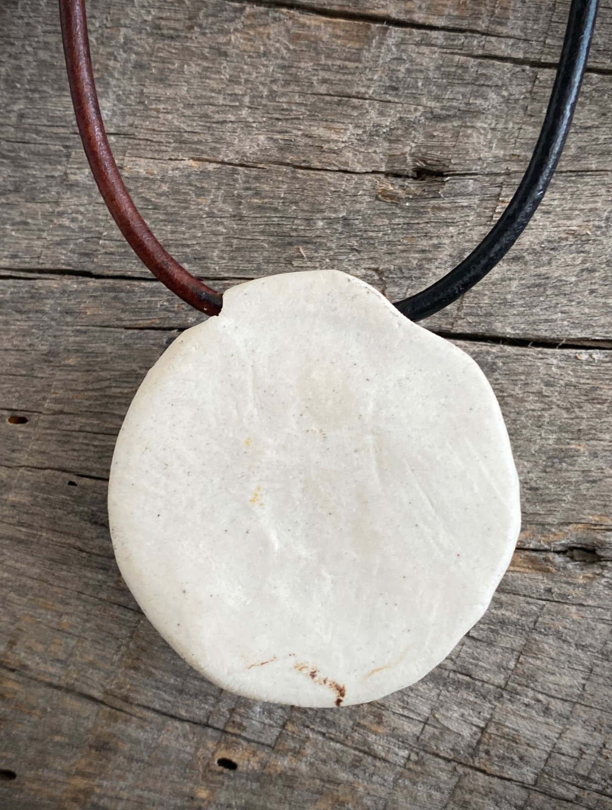 ARTISAN Ceramic Pottery Native American Indian Chief Pendant NECKLACE Warrior 2″