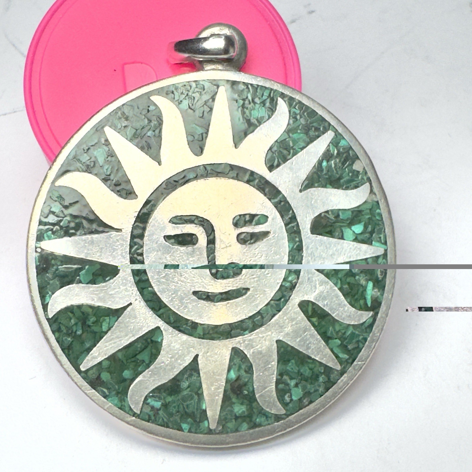 Vintage Pendant 3pc Lot Silver Pewter Sun Face Shell Seagull Some Signed