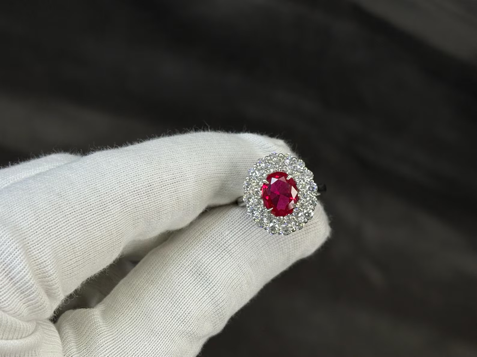 2.50 Ct Natural Red Ruby Diamond Anniversary Ring 14K Solid White Gold Size 6.5