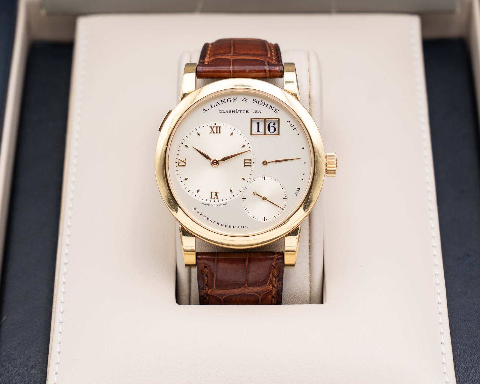 A. Lange & Söhne Lange 1 38.5mm 101.021 Yellow Gold case Brown Strap 2000