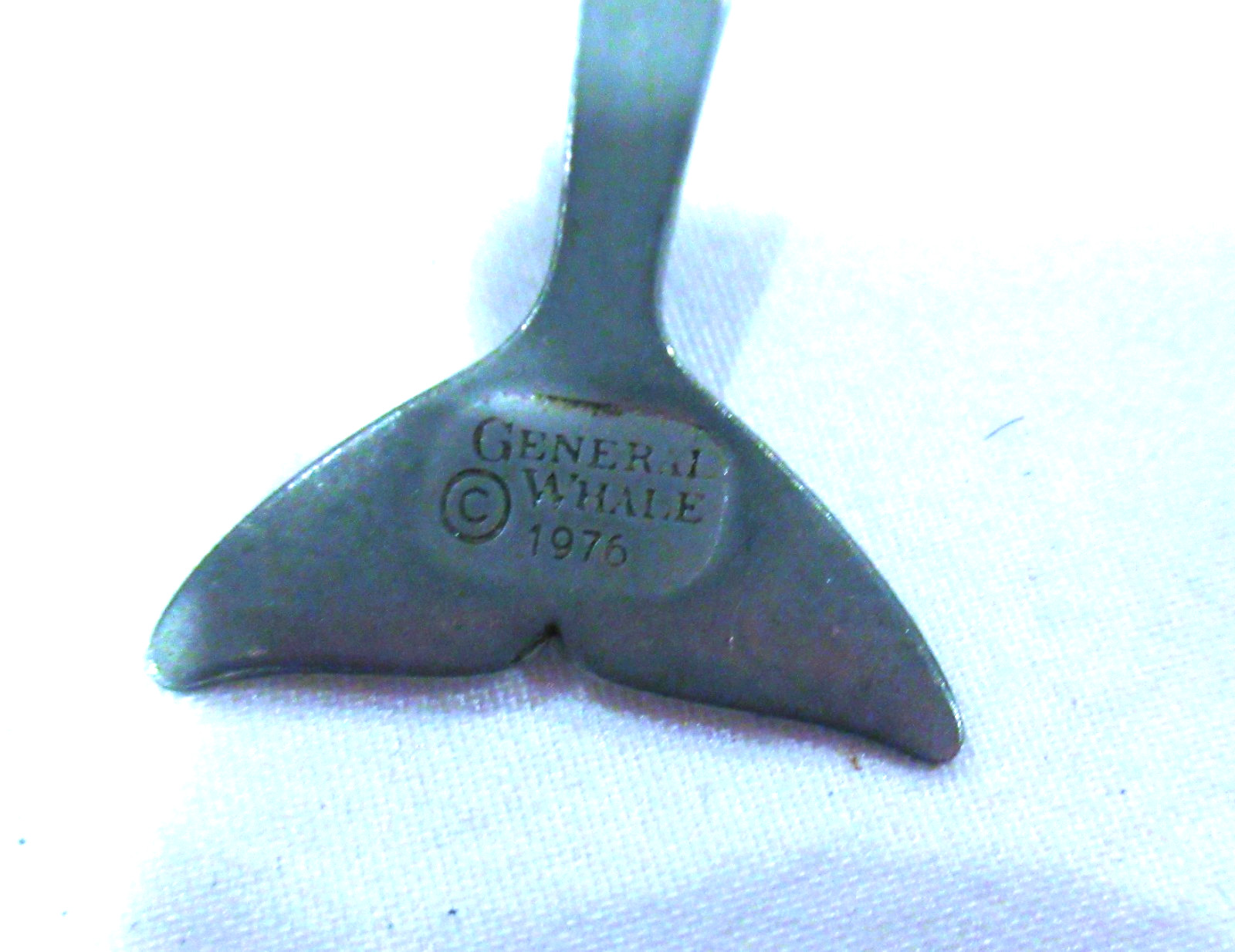 General Whale pewter whale tail necklace, pewter