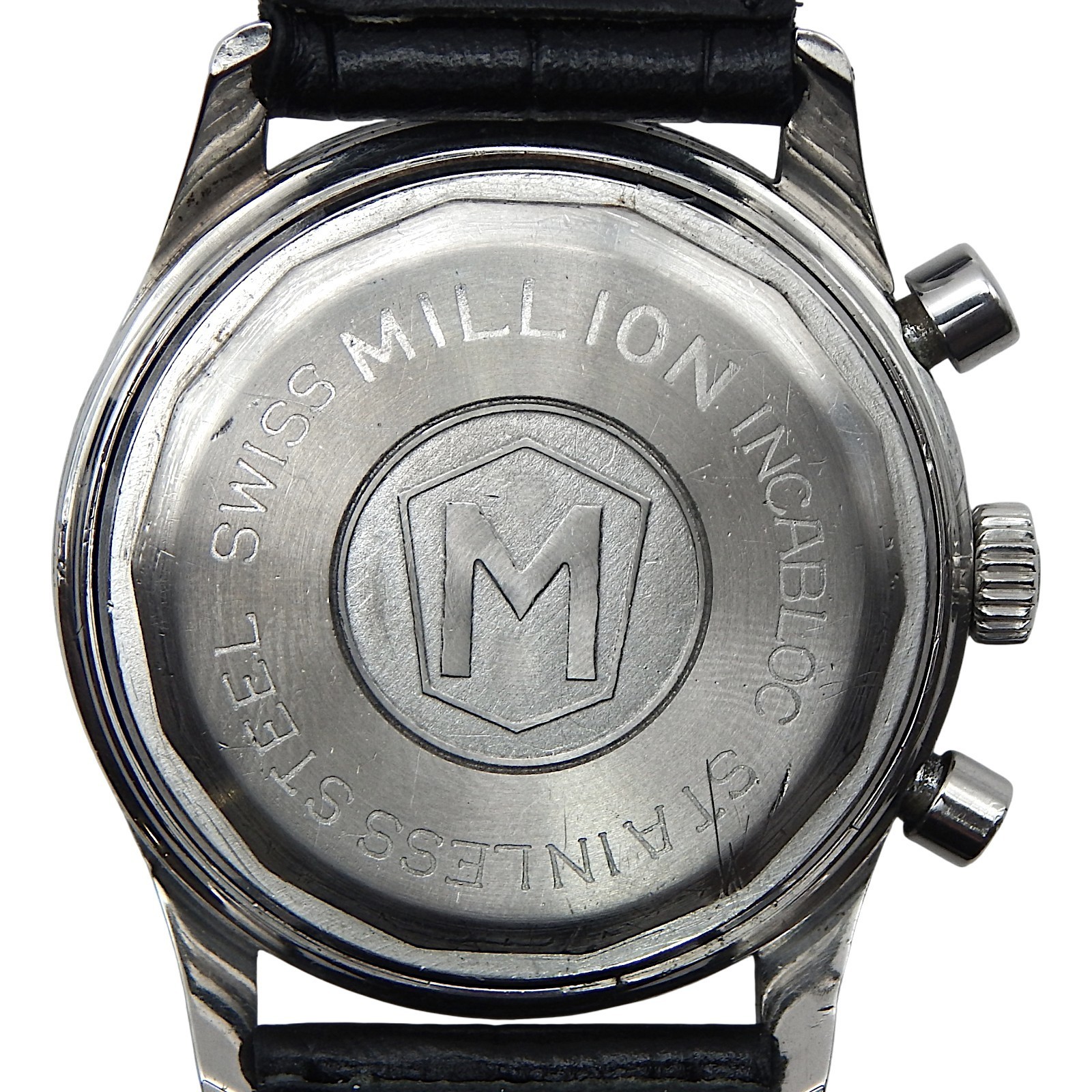 Vintage MILLION Valjoux 72 Chronograph Column Wheel Black Gilt Dial Serviced
