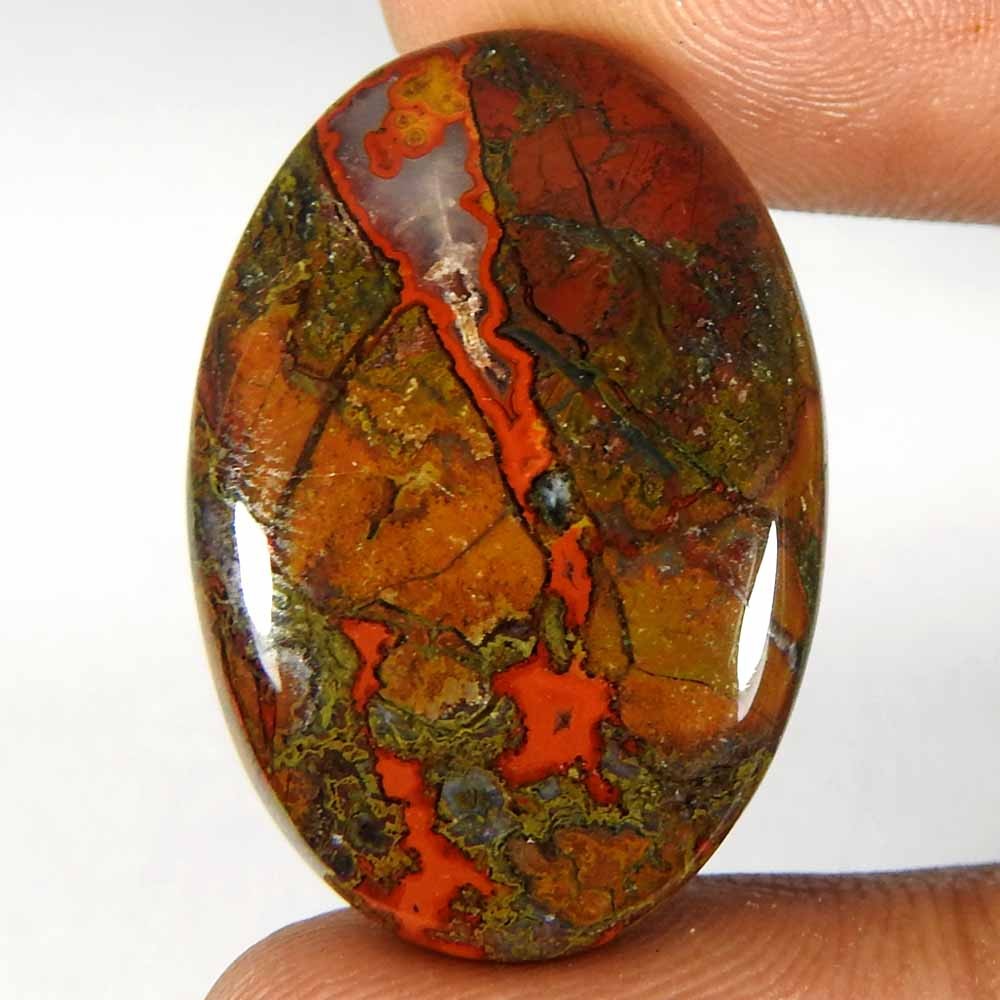 30.75 Ct Natural Morocco Seam Agate Oval Cabochon Loose Gemstone