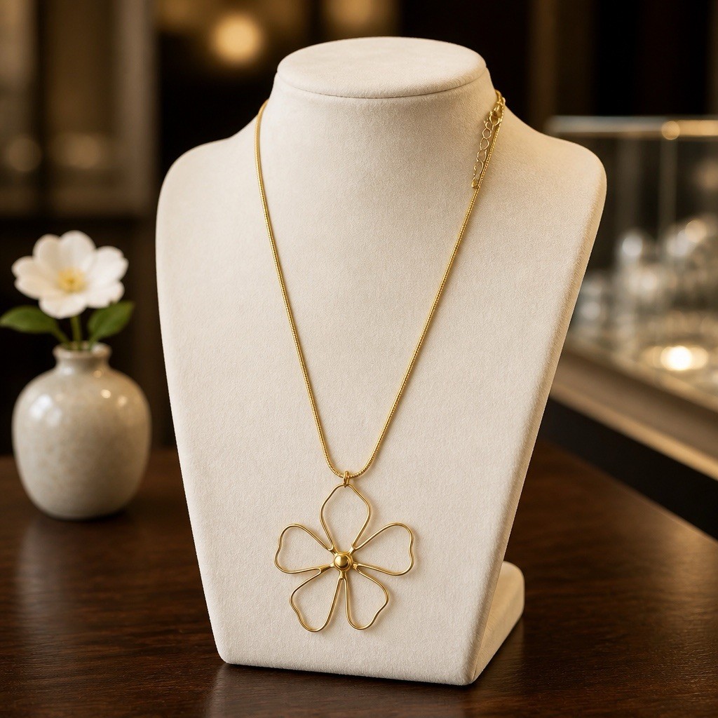 Trendy Necklace Gold Colored Block Pendants Choker Women Fashion Jewelry 99-2