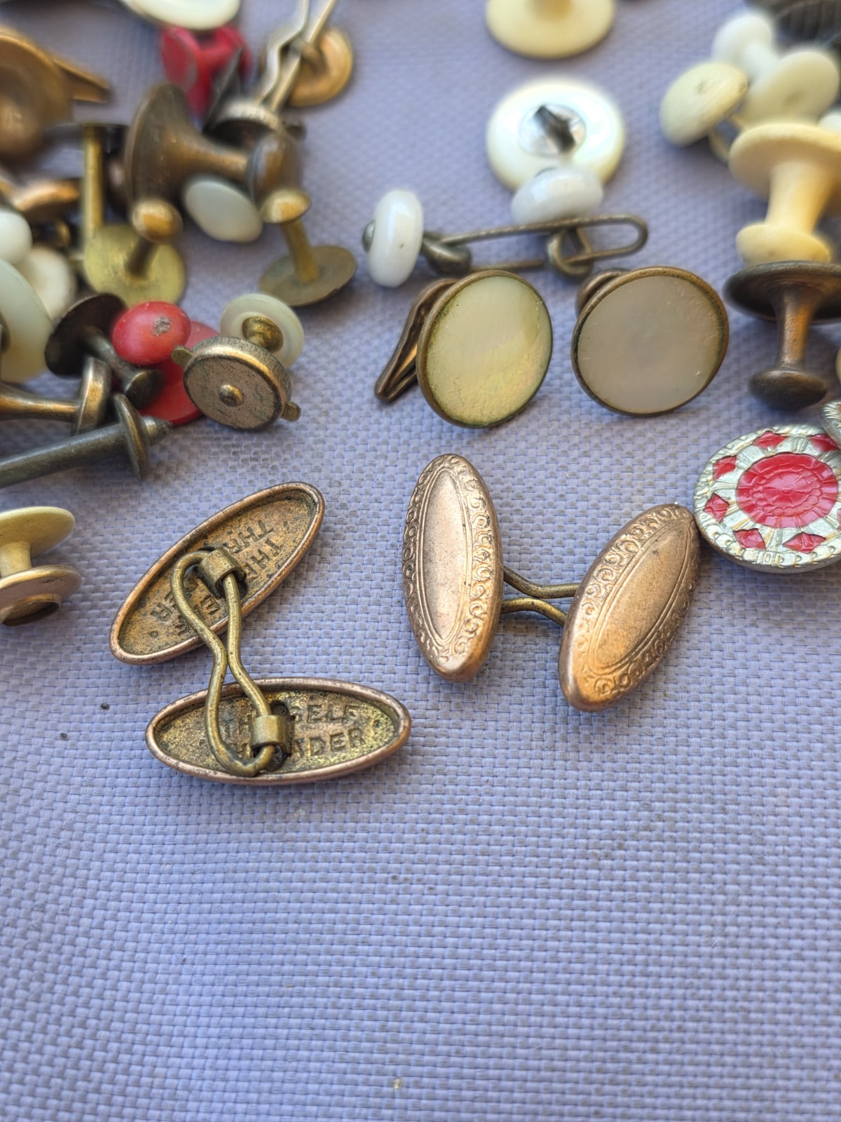 Vintage Victorian,Nouveau Cufflinks & Buttons Lot Pre Owned Condition D3