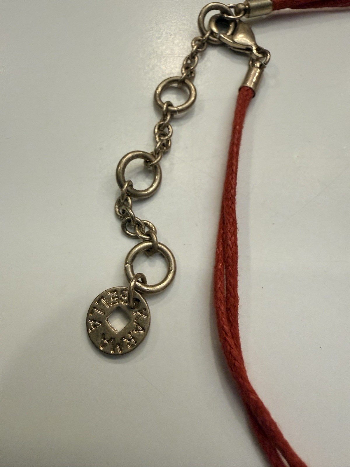 Karma Bella Signed Red Chunky Beaded Necklace Boho Statement Jewelry