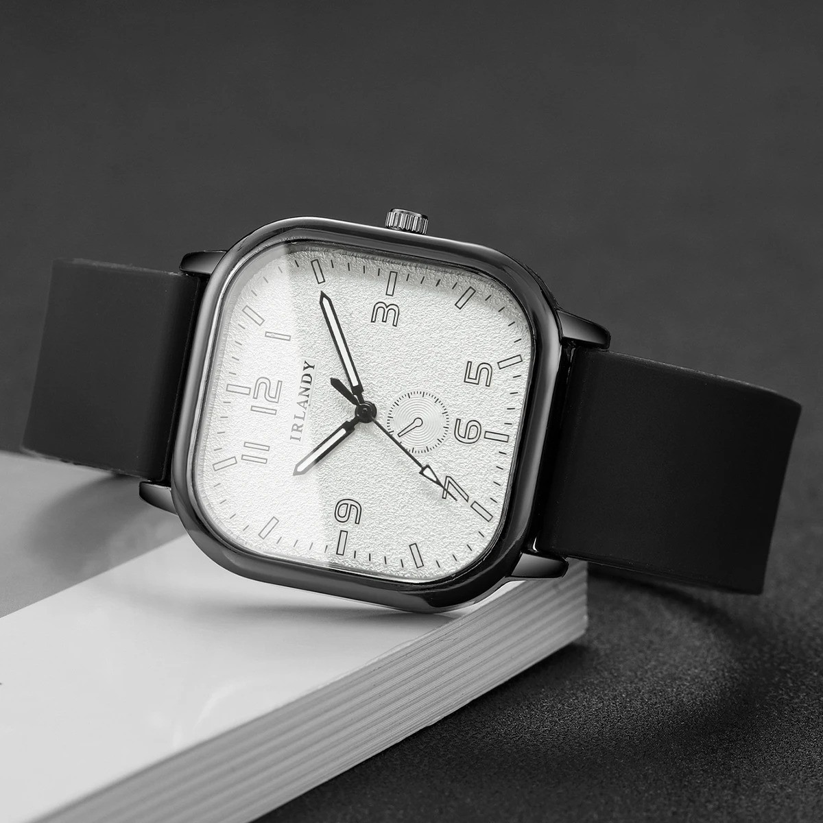Square Quartz Watch Silicone Strap Casual Sports Men Women