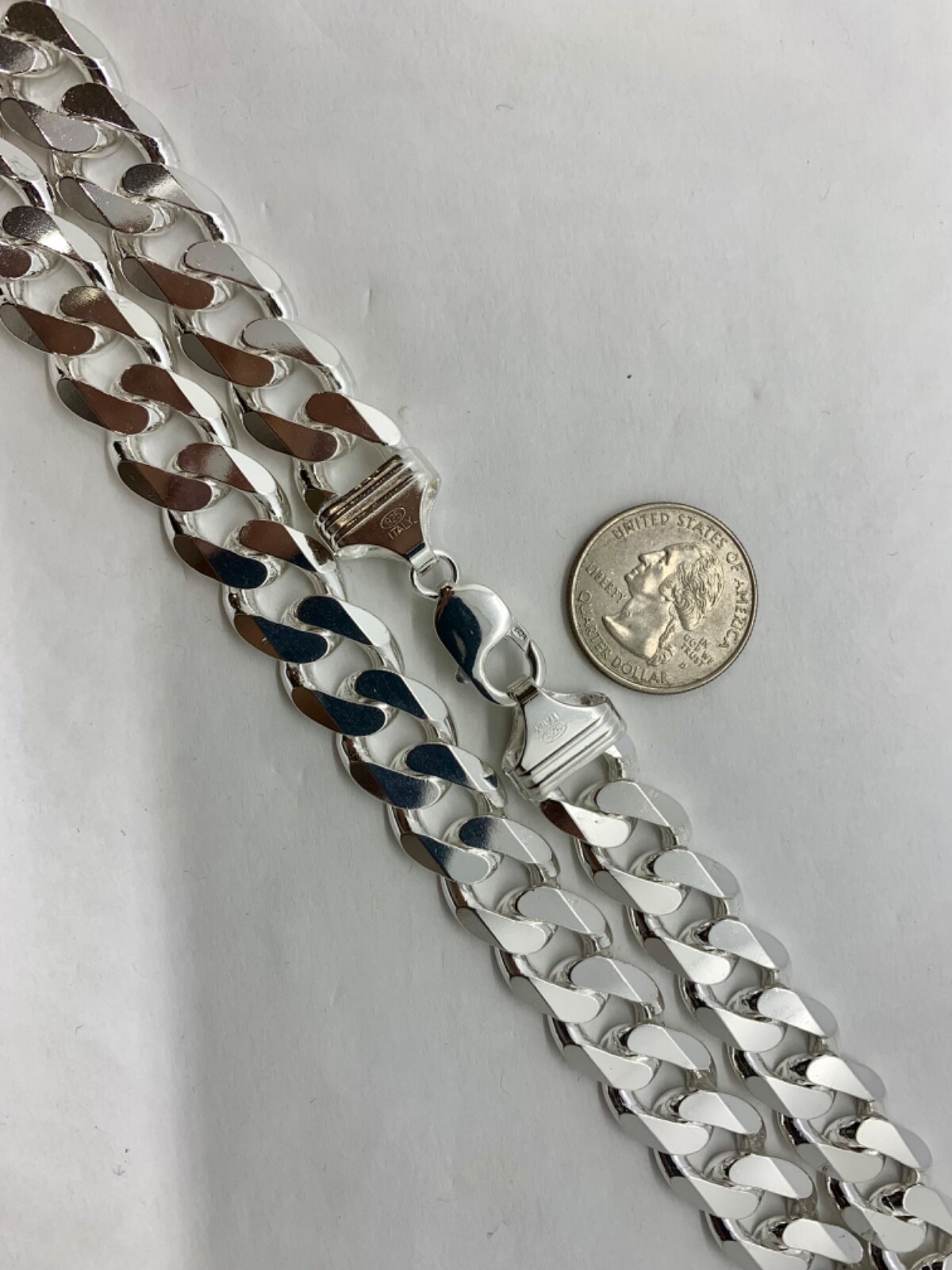 15mm Solid 925 Sterling Silver Cuban Link Chain Necklace Men 20″-30” Made Italy