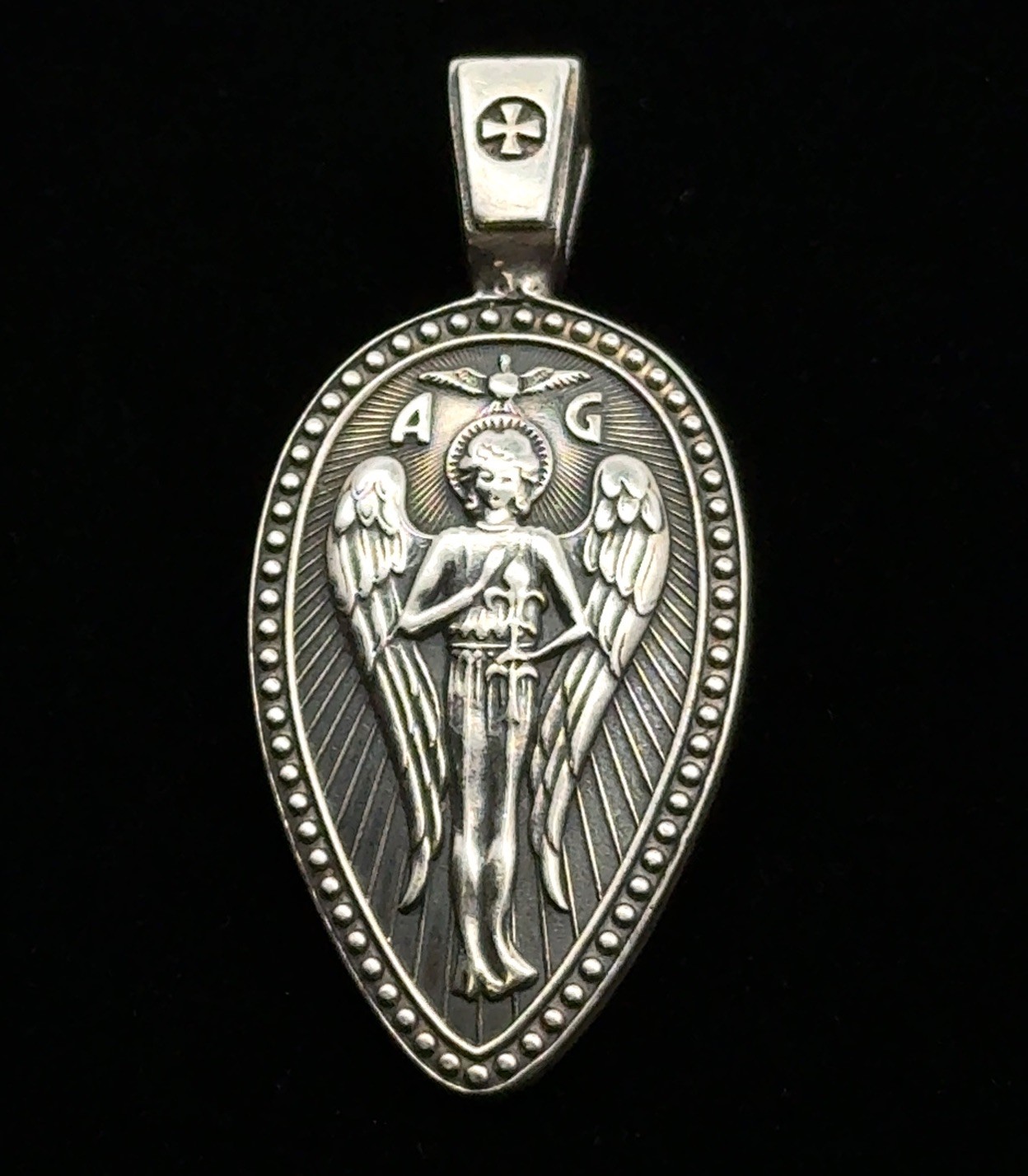 Venicebee St. Gabriel Archangel Protector 925 Sterling Silver Pendant, 9.6g