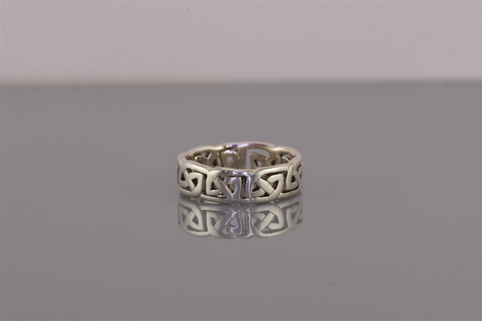 Peter Stone Sterling 6mm Silver Celtic Openwork Band Ring 925 Sz: 6