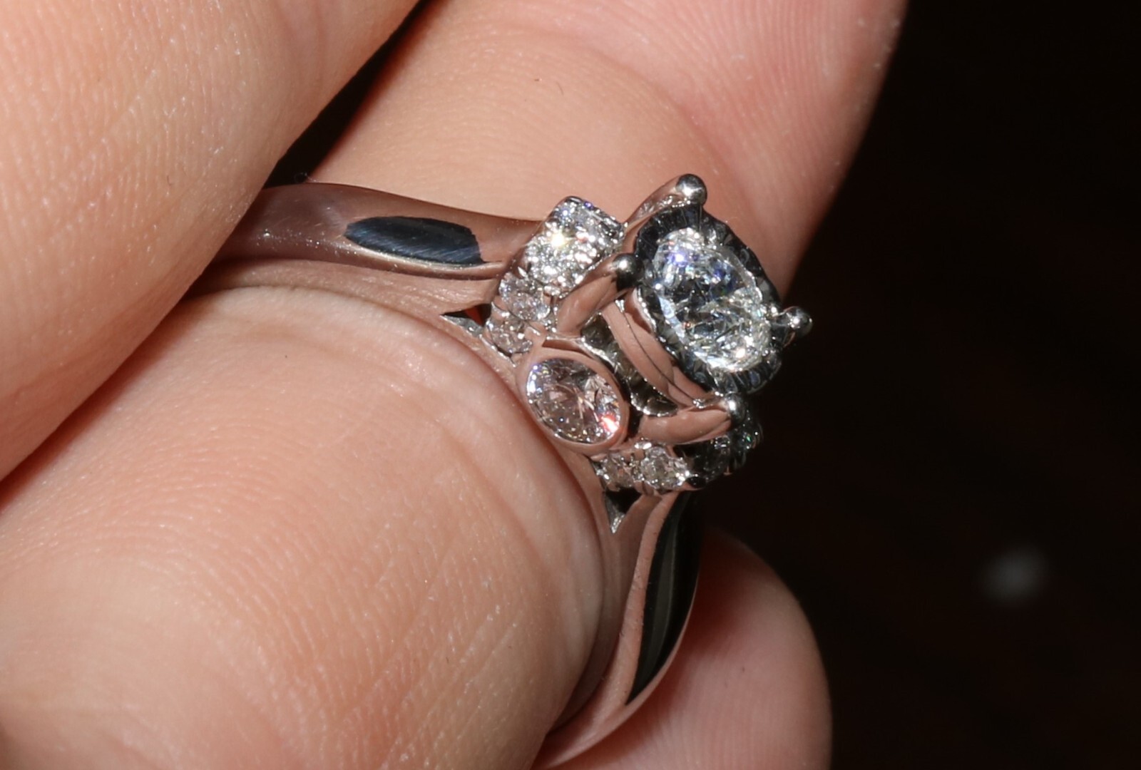 ESTATE 1.00 tcw Natural Diamond Solid 14K White Gold Custom Ring 6.2g